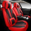 Red Leather Car Seat Covers Full Set 5 Seats I607508