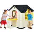 Yellow Playhouse Games Cottage with 7 PCS Toy Set and Waterproof Cover L449