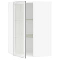 White Corner Wall Cabinet with Glass Door N345826