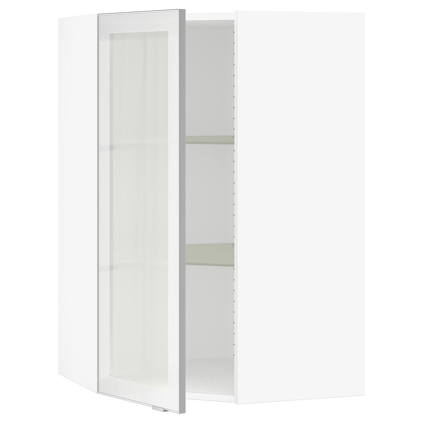 White Corner Wall Cabinet with Glass Door N345826