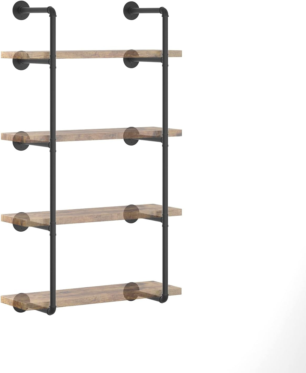 Industrial Wall Mount Iron Pipe Shelf Black 3 Tier X2 Z13265