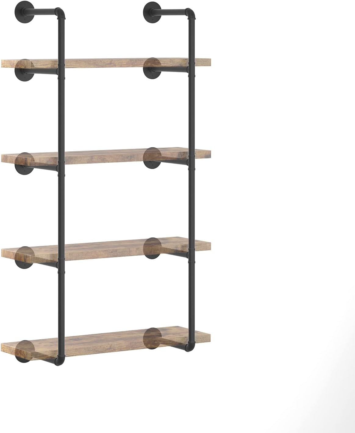 Industrial Wall Mount Iron Pipe Shelf Black 3 Tier X2 Z13265