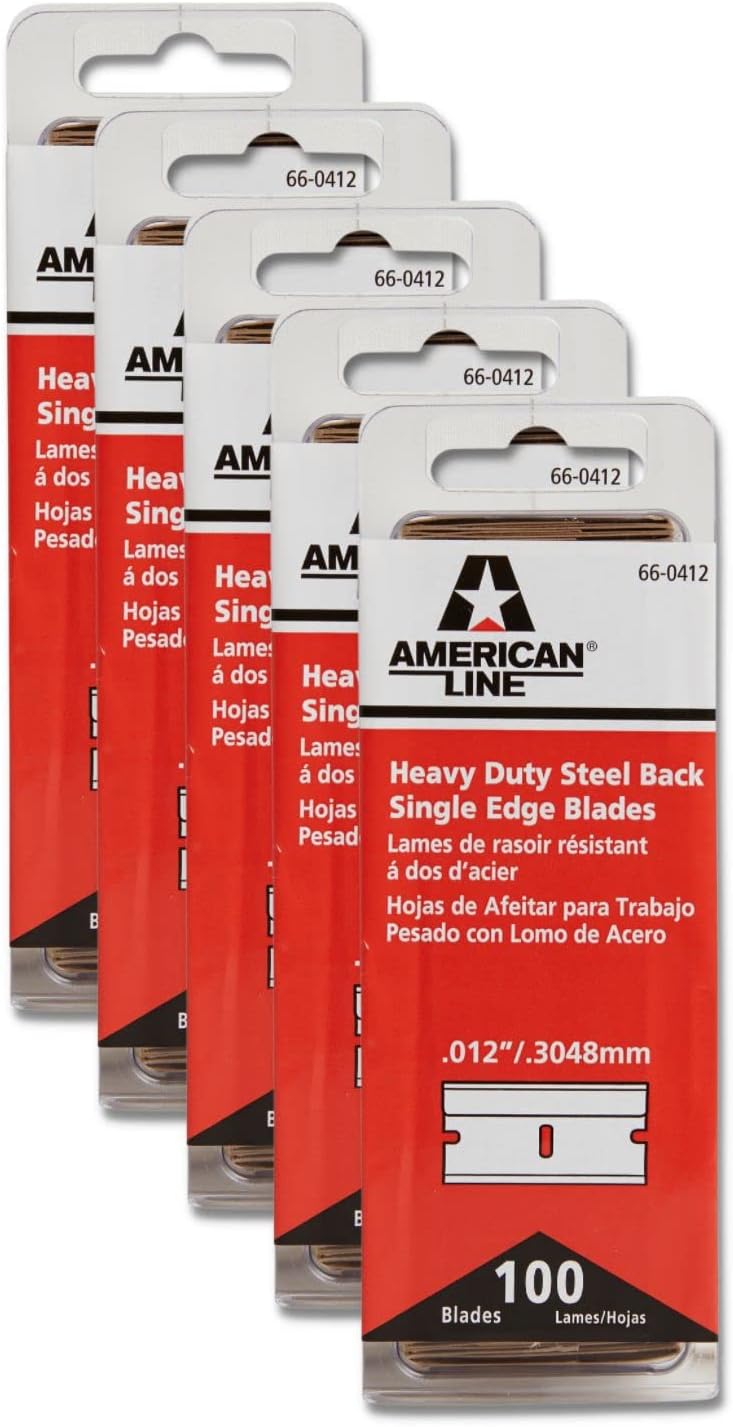 500-Pack 0.012 High Carbon Steel Single Edge Razor Blades V434