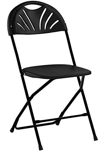 Black Plastic Fan Back Folding Chair I620