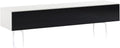 White Wood and Glass TV Stand with Metal Legs T494411