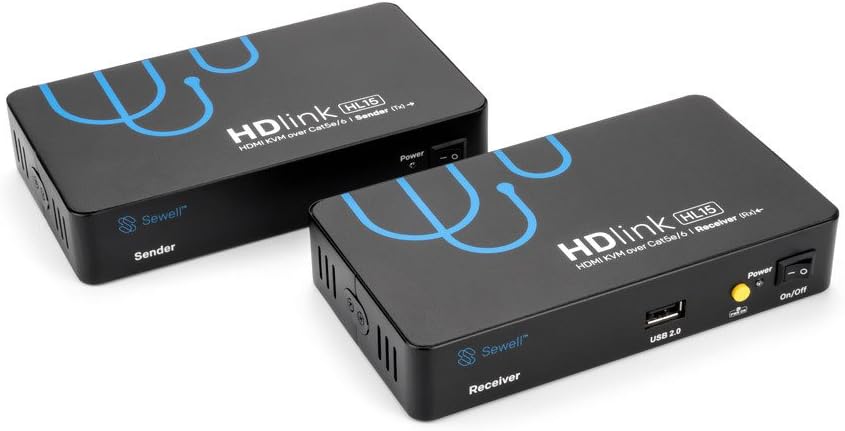 1x4 HDMI Extender Splitter Over cat5e/6, 160 ft, Black Y436