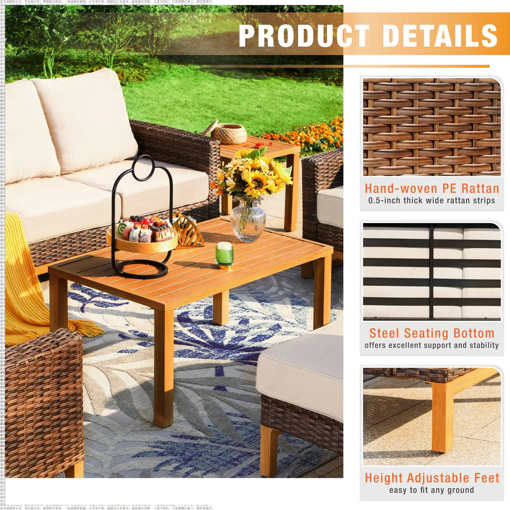 9 Piece Wicker Patio Conversation Sofa Set W285395