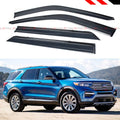 Black Trim Clip-on Window Visor Rain Guard Deflector Pack of 2 T546094