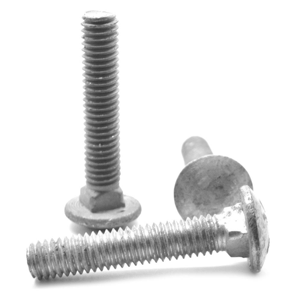 3/8x22-16 x 3x22 Coarse Thread A307 Grade A Carriage Bolt Low Carbon Steel Hot Dip Galvanized Pk 450 U594