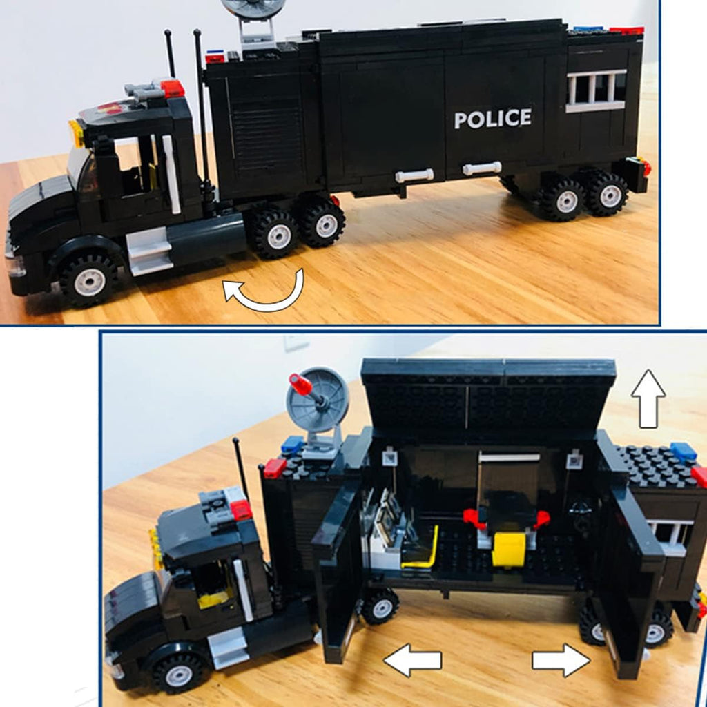 City Police Mobile Command Center Truck Building Blocks Car (540 PCS), City Police Station Building Sets, Model Toys Pack of 2 J915868