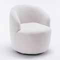 White Teddy Fabric Swivel Barrel Armchair P24443