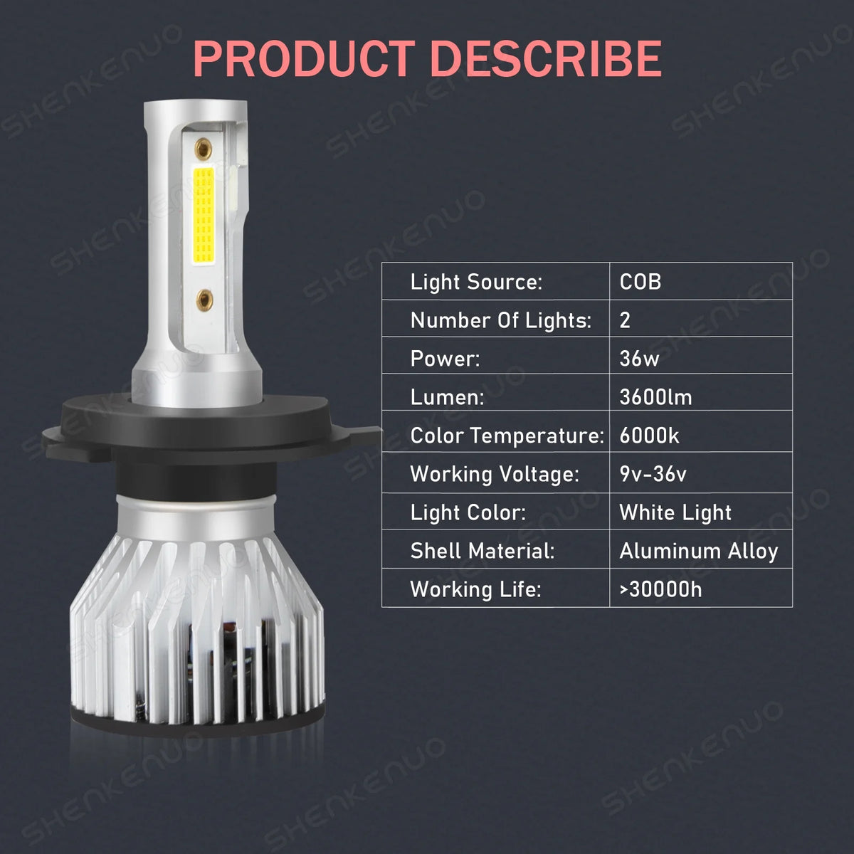 H4 High&Low Beam H11 Fog Light LED Headlight Bulbs 4pcs V155