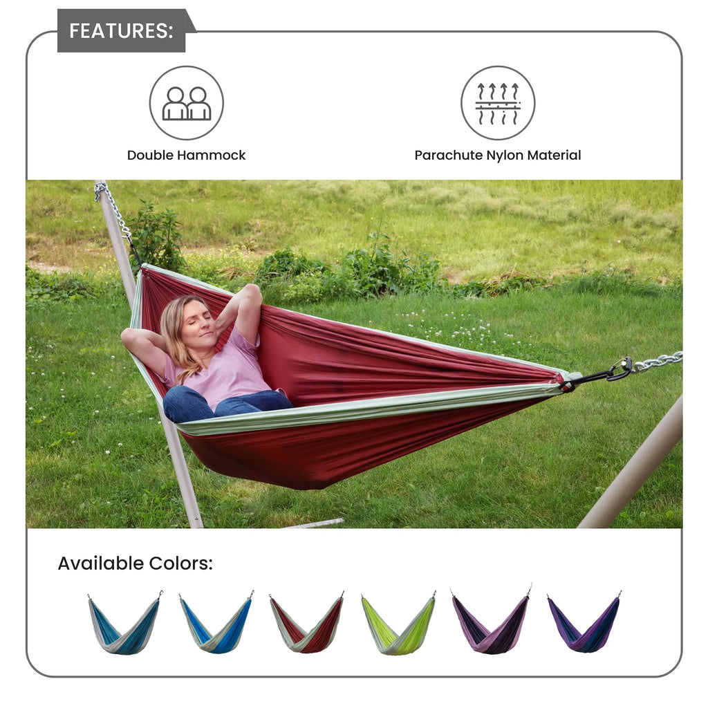 Double Camping Hammock with Storage Bag D4405