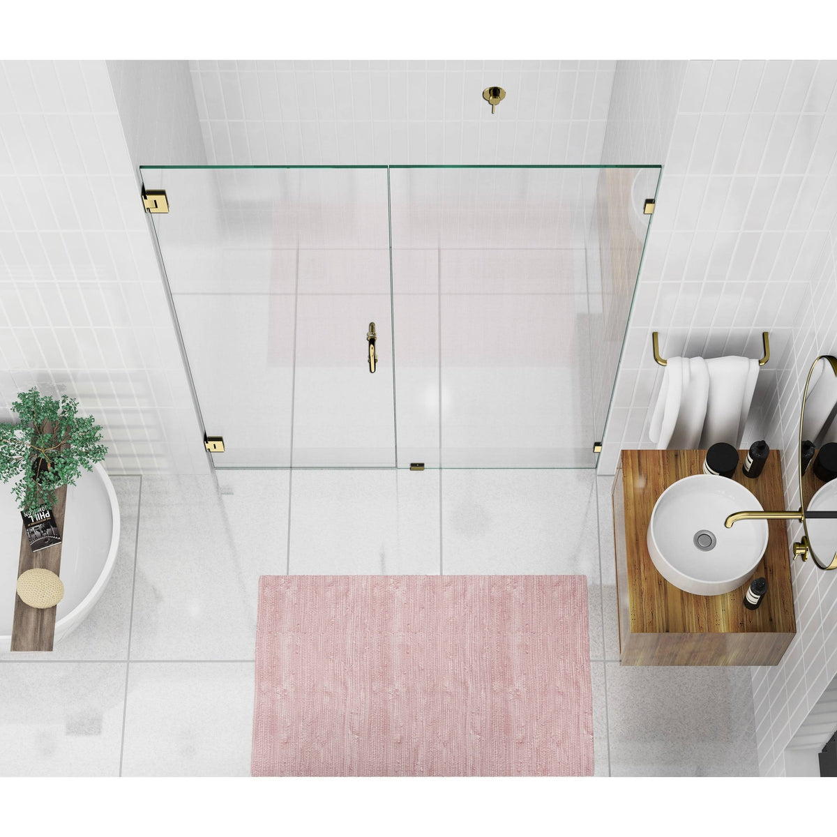 Frameless Shower Door Wall Hinge Brushed Nickel N8219