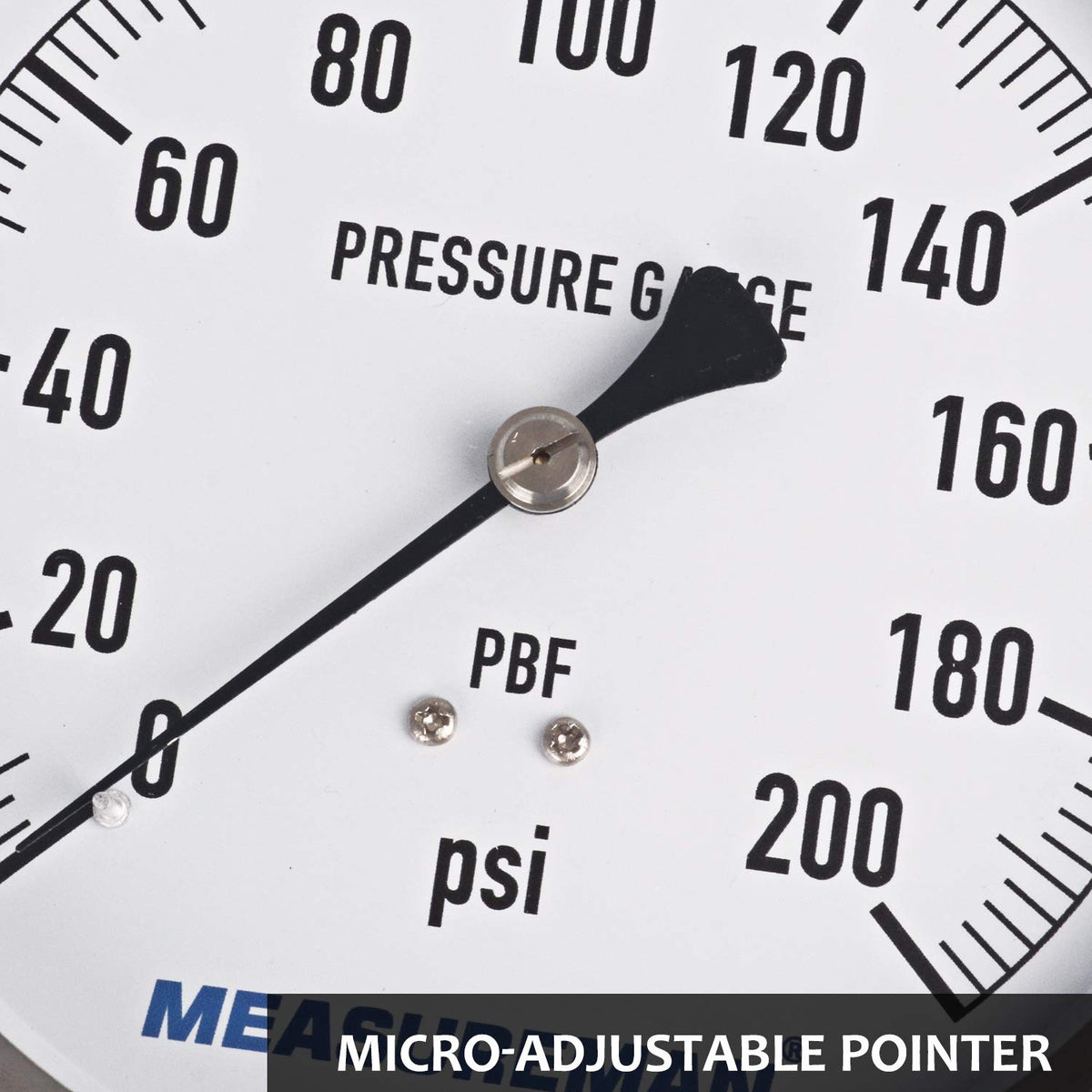 304 Stainless Steel Case Pressure Gauge, 0-200Psi, 4-1/2 Dial Size, Pack of 2 S869809
