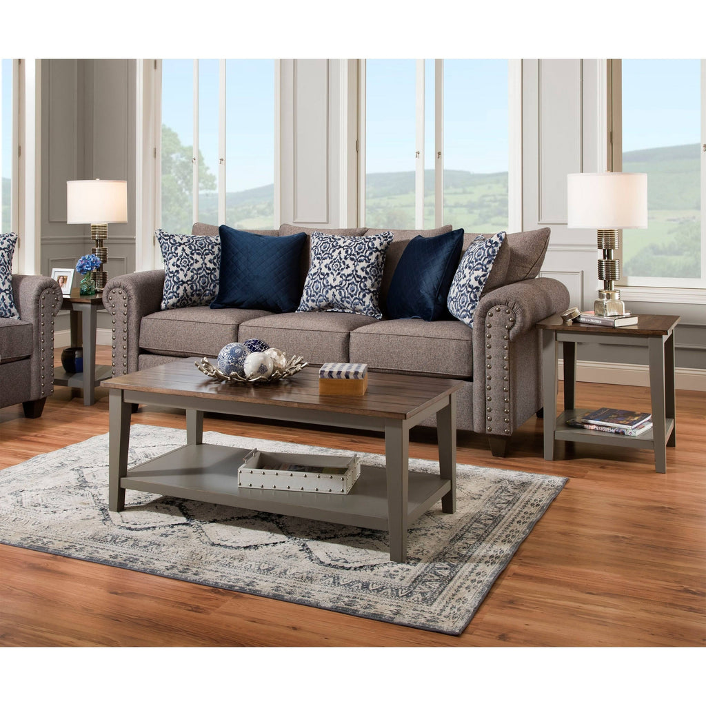 Greige & Black End Table H371272
