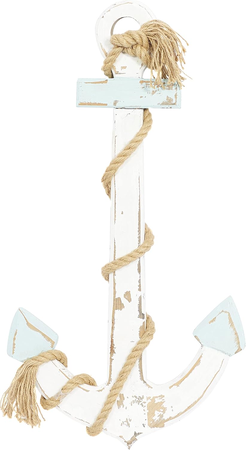 Wood Anchor Nautical Maritime Decor, 28-Inch by 15-Inch Pack of 2 S8940