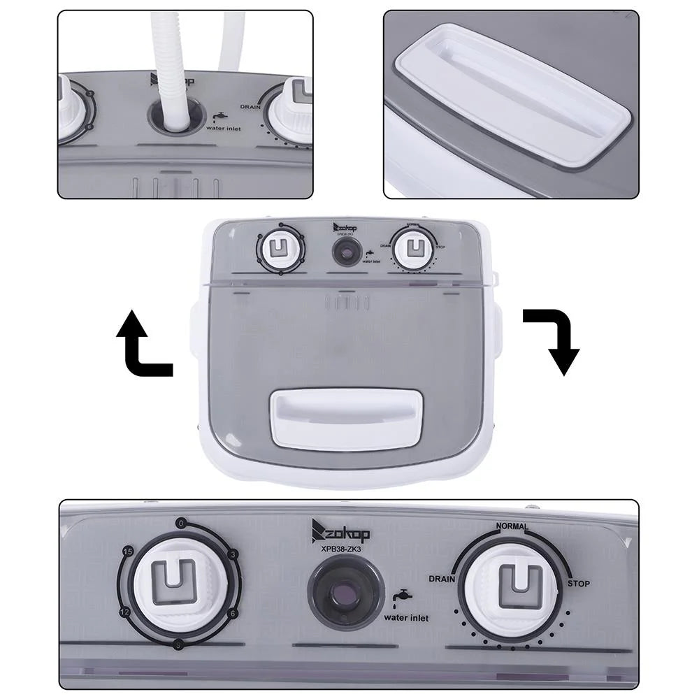 10lbs Portable Mini Washing Machine with Drain Pump L405369