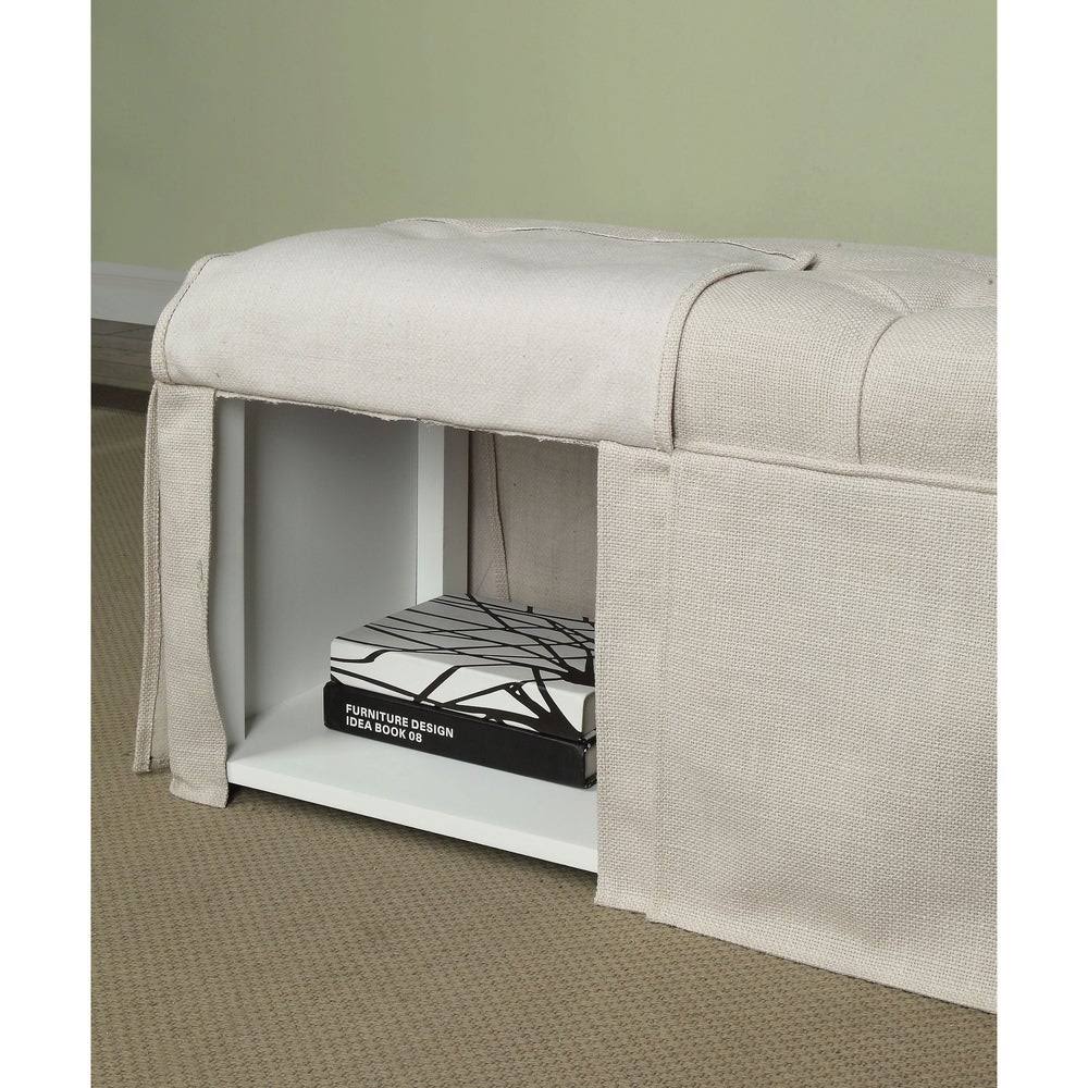 Grey Solid Wood Storage Bench O819