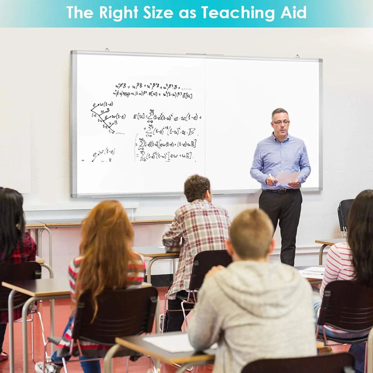 Large Magnetic Whiteboard 72 x 40 with Pen Tray V1075