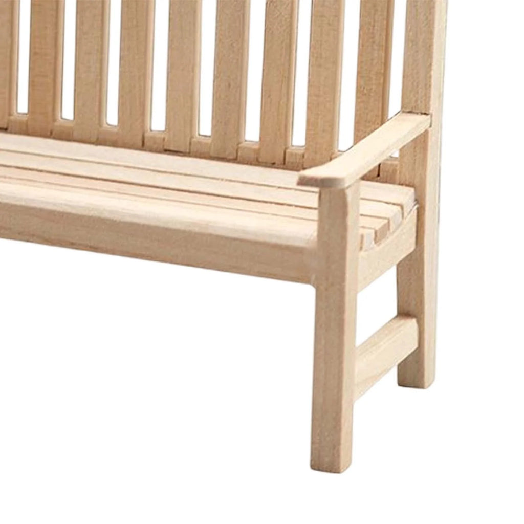 1/12 Scale Unpainted Wooden Dollhouse Outdoor Double Seat D747781
