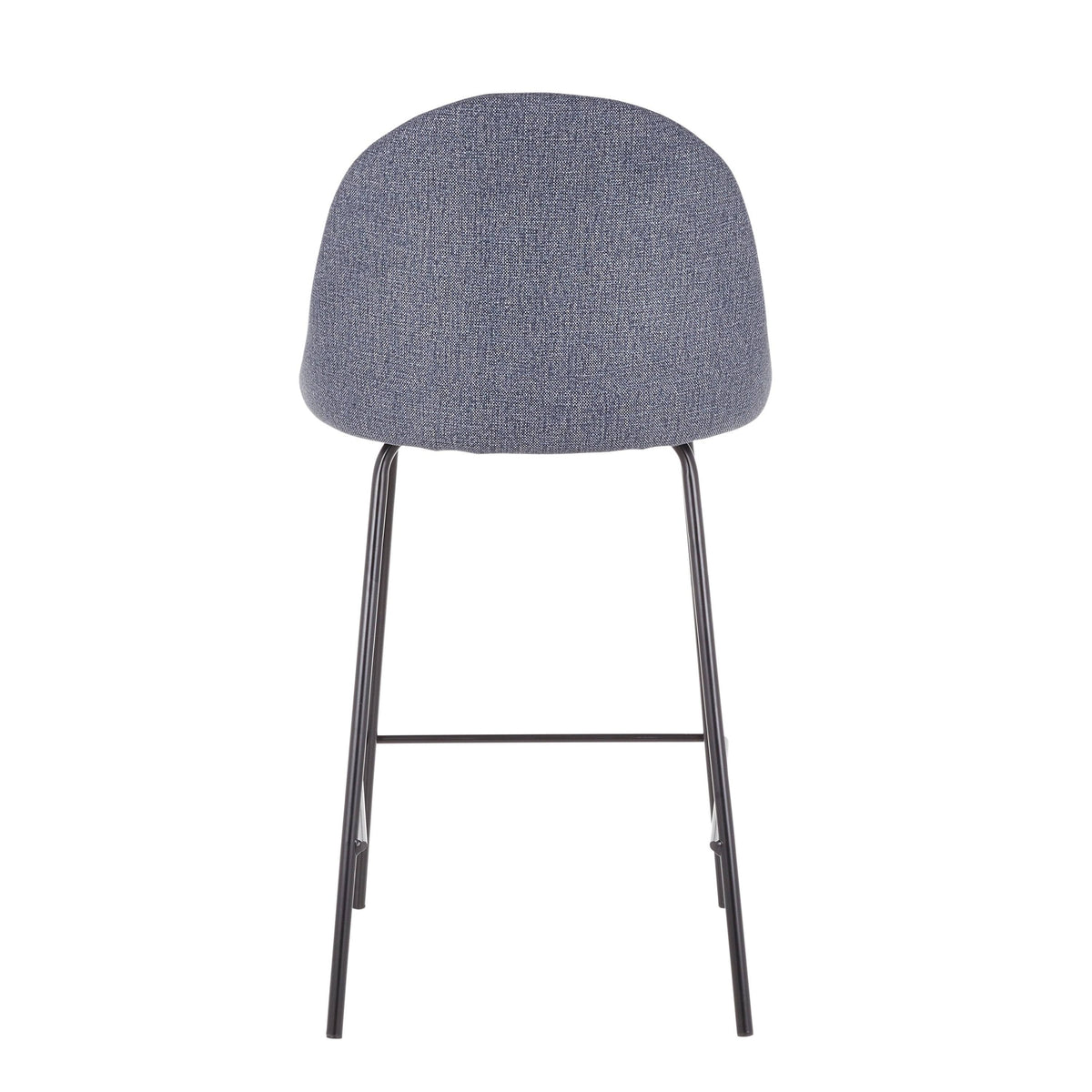 Black Metal Grey Fabric Counter Stool Set of 2 X57309