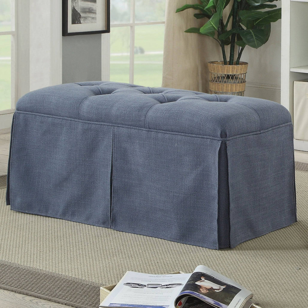 Grey Solid Wood Storage Bench O819