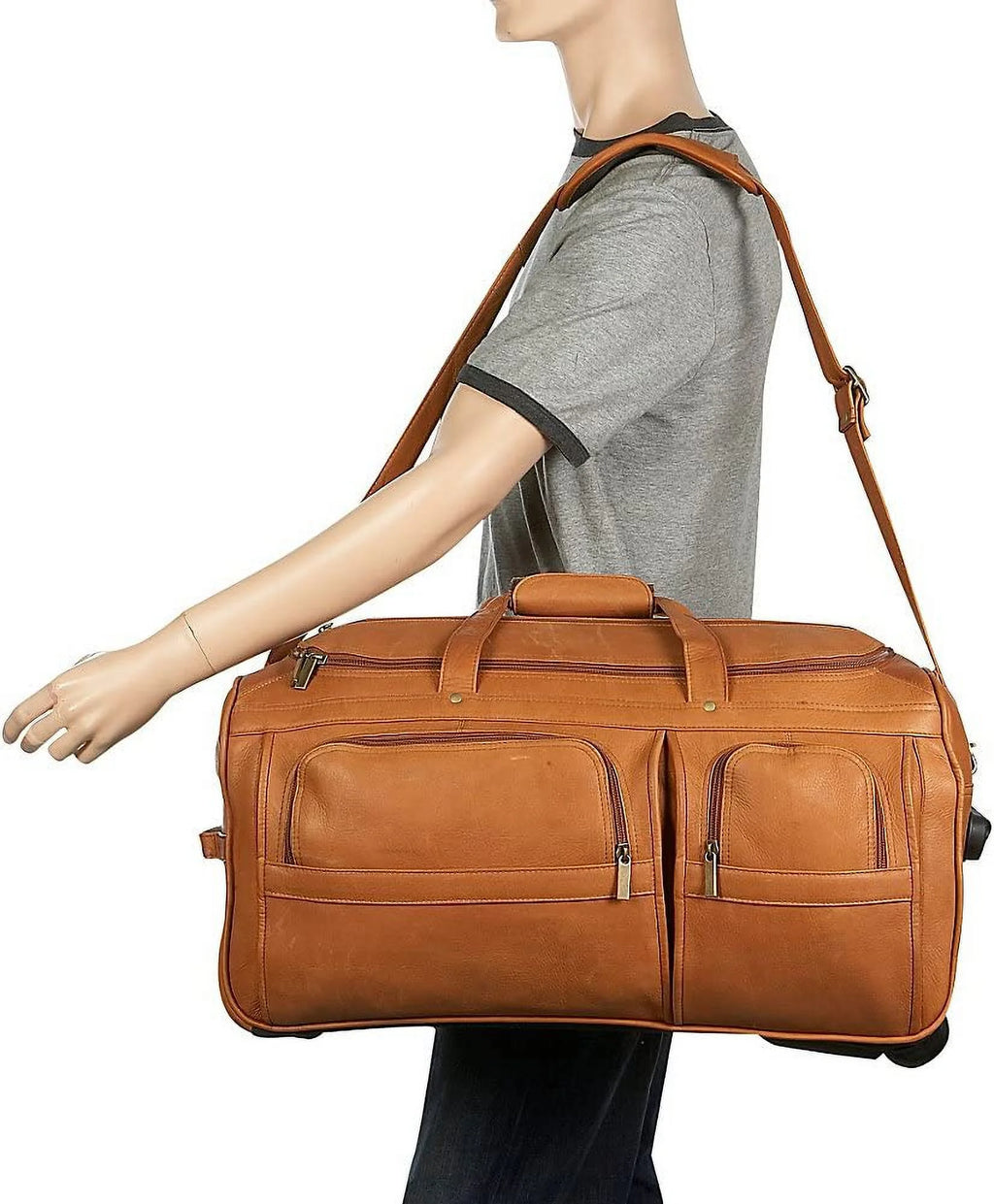 Tan Rolling Duffel T378
