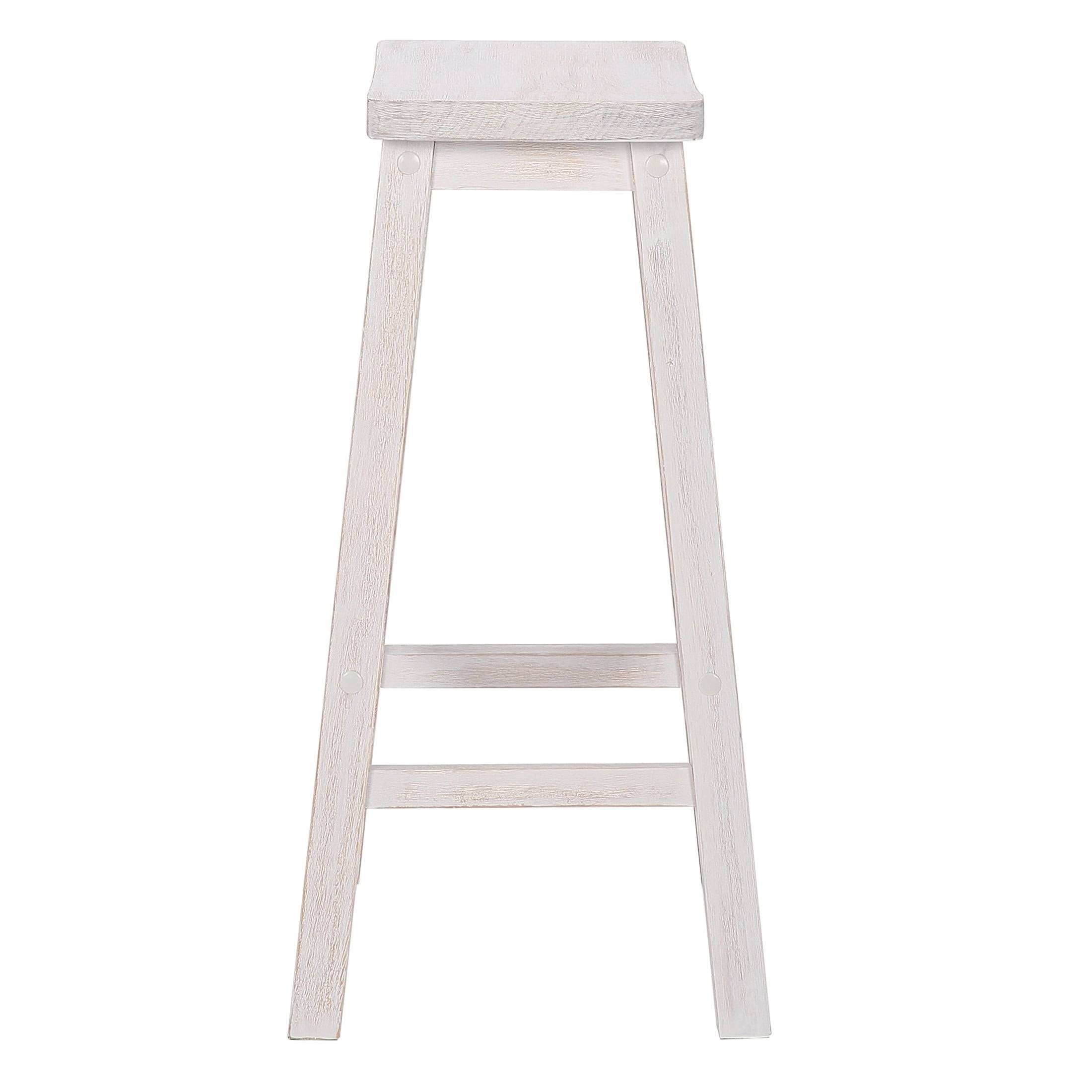 Solid Wood Saddle Counter Stool, Set of 2 V5964