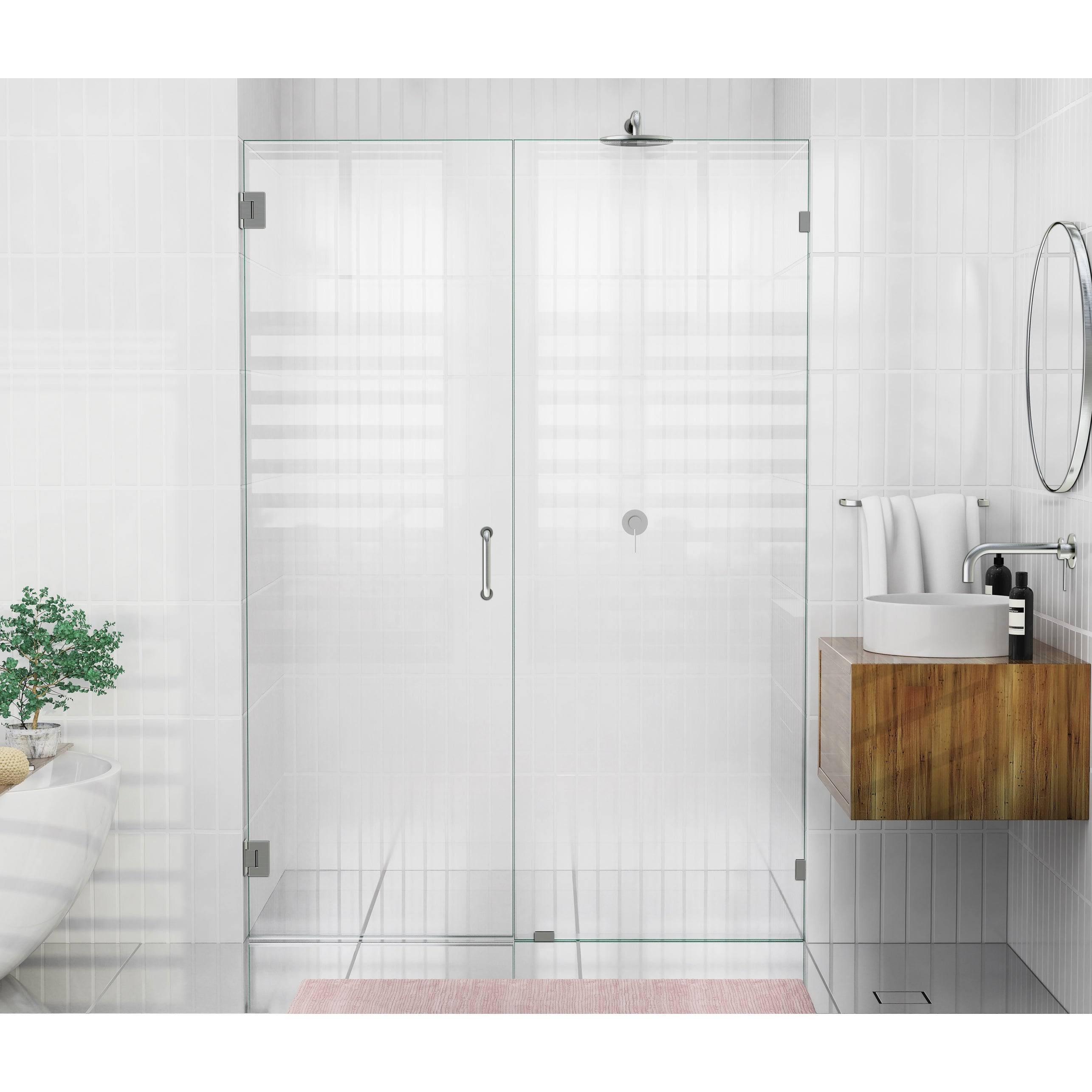 Frameless Shower Door Wall Hinge Brushed Nickel N8219