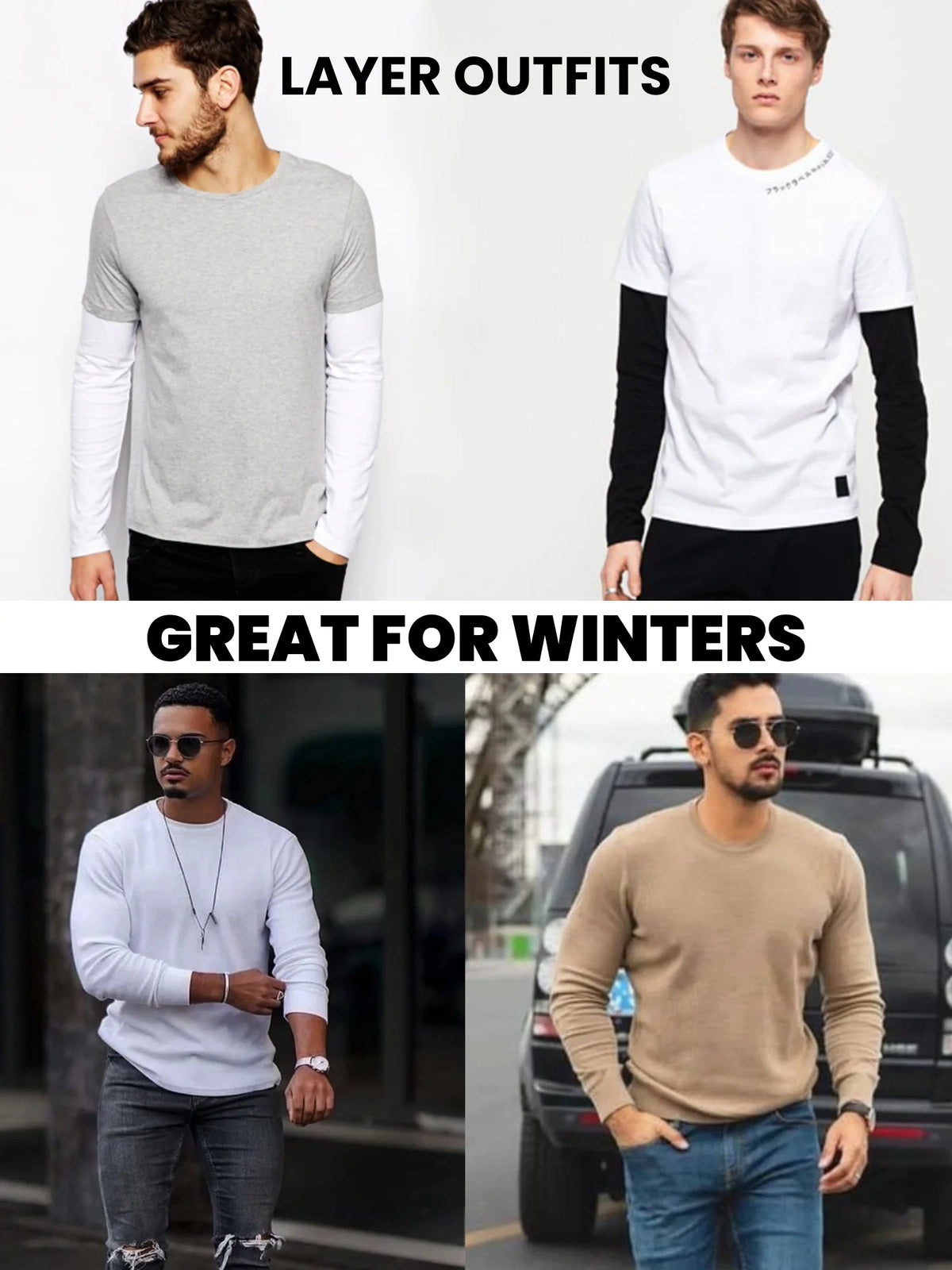 3-Pack Men's Long Sleeve Thermal Shirts Z897535