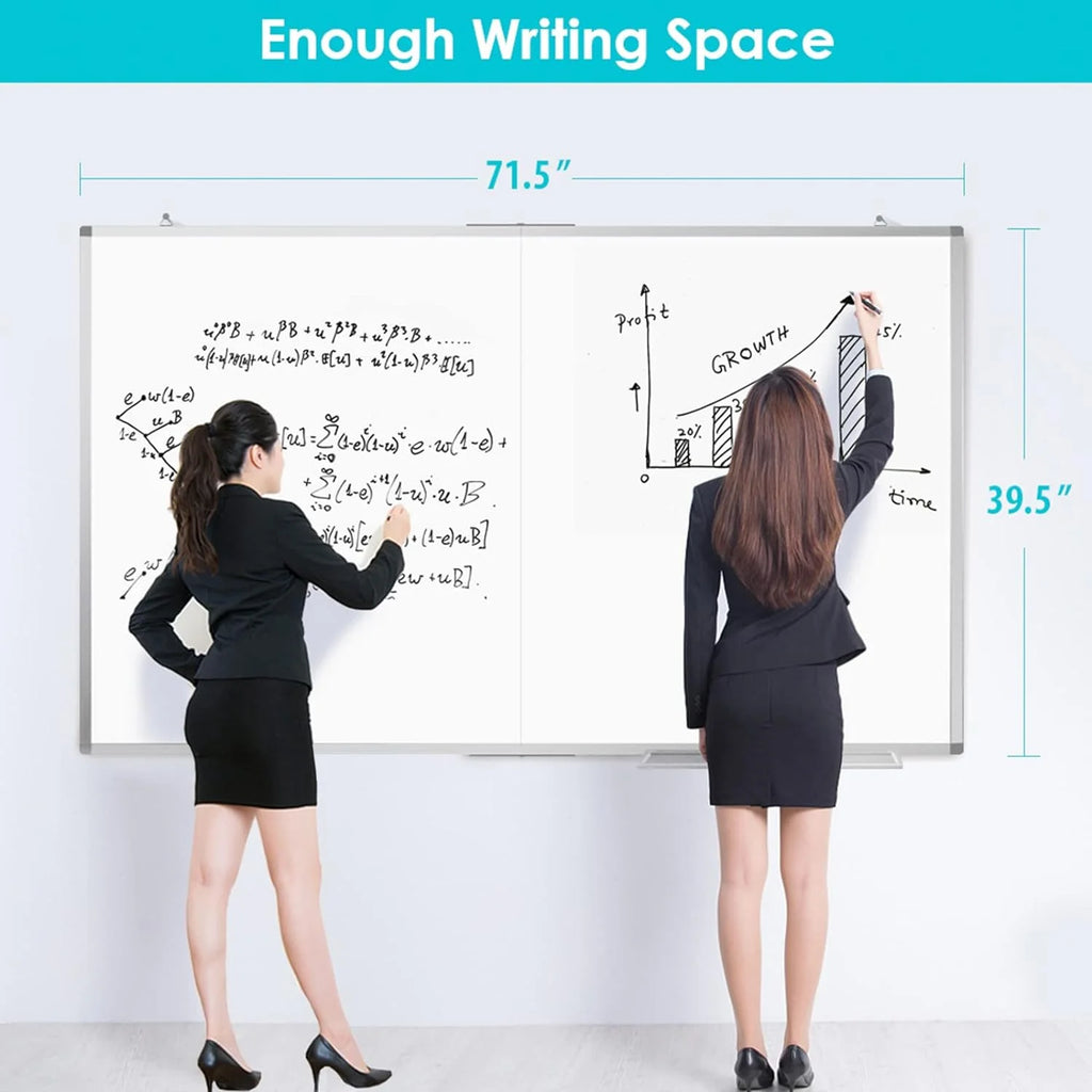 Large Magnetic Whiteboard 72 x 40 with Pen Tray V1075