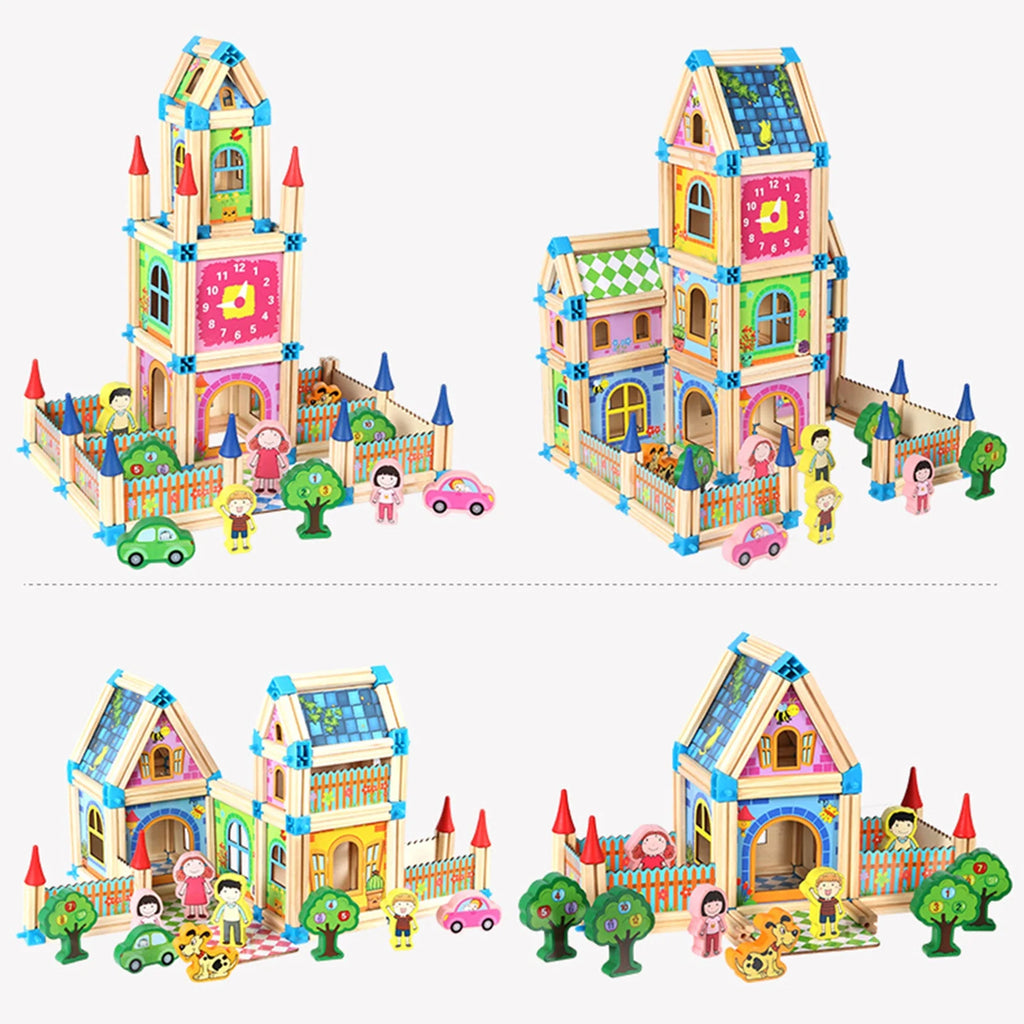 Wooden Building Blocks Set Educational Toy W1334