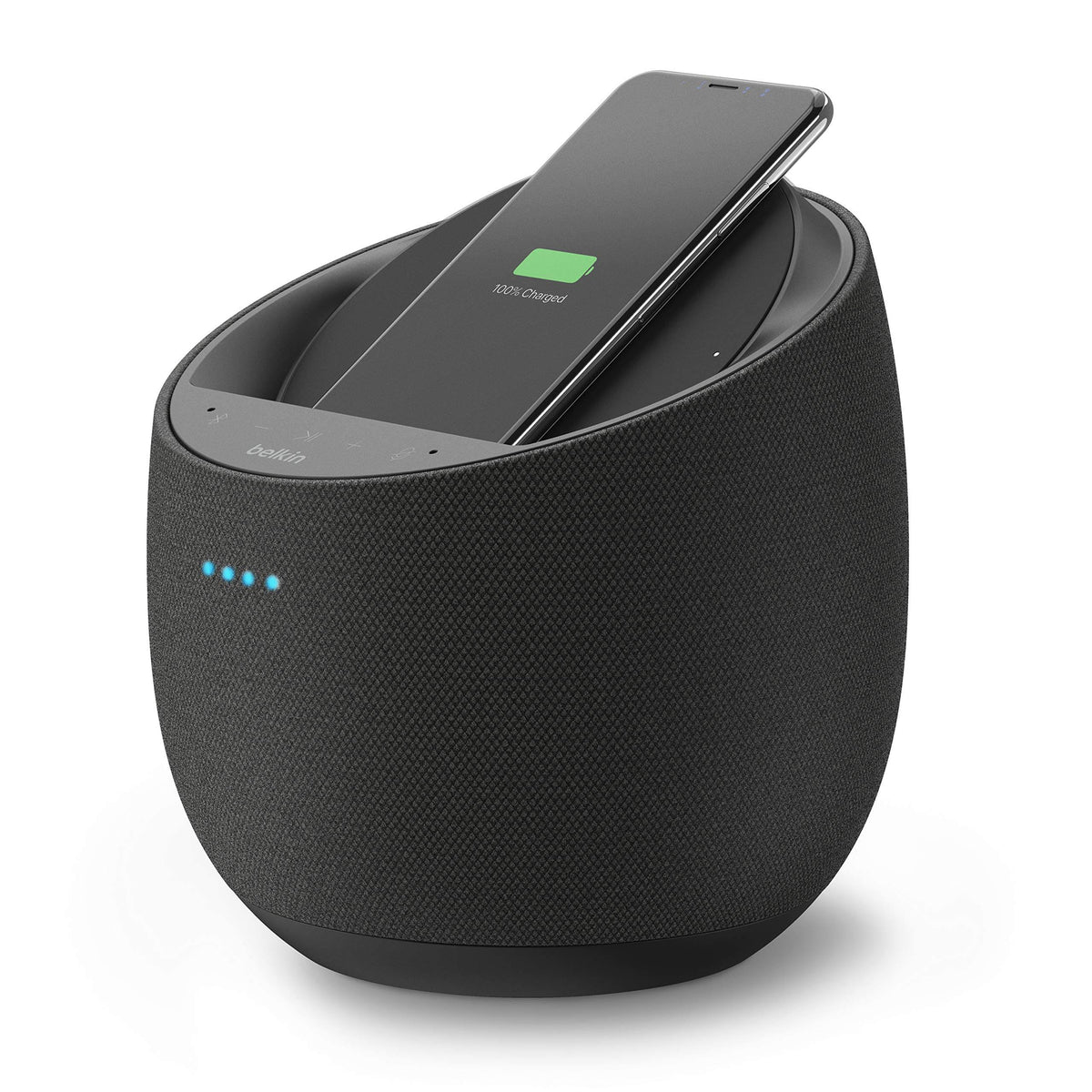 Black Smart Speaker with Wireless Charger X412