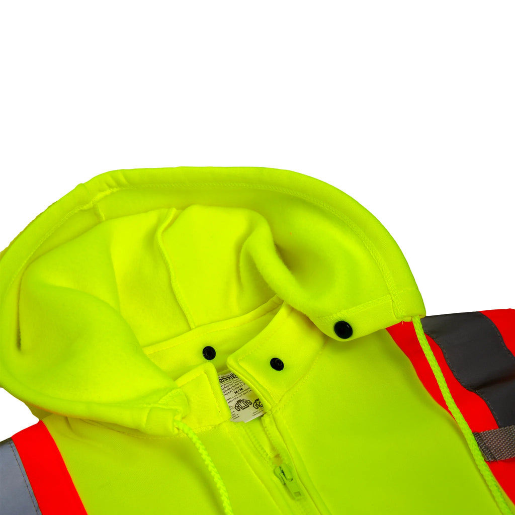 Hi-Vis Safety Full-Zip Hoodie, Yellow, L T20172