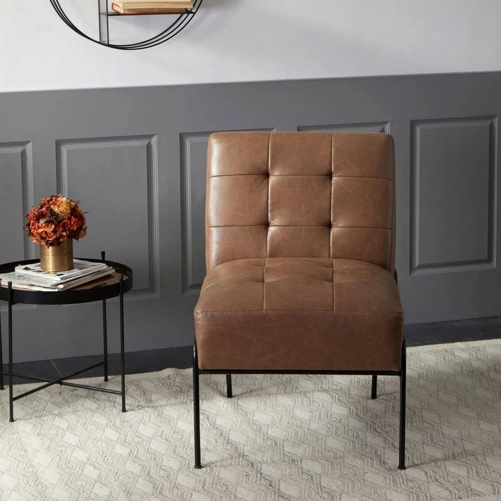 Grey Pintuck Armless Accent Chair X858