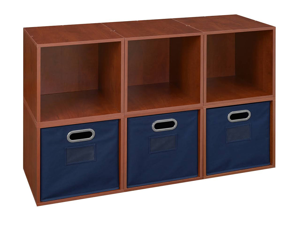 6 Cubes and 3 Canvas Bins Storage Set Truffle/Grey C46645