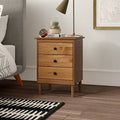 Solid Wood 3 Drawer Nightstand Caramel D3336