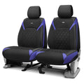 Black Seat Covers with Blue Accents B339