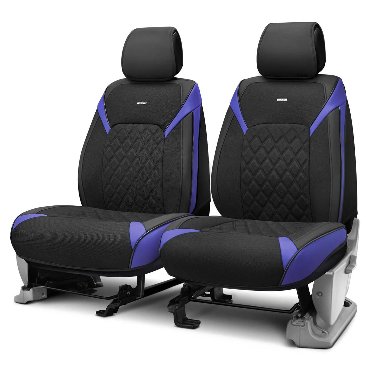 Black Seat Covers with Blue Accents B339