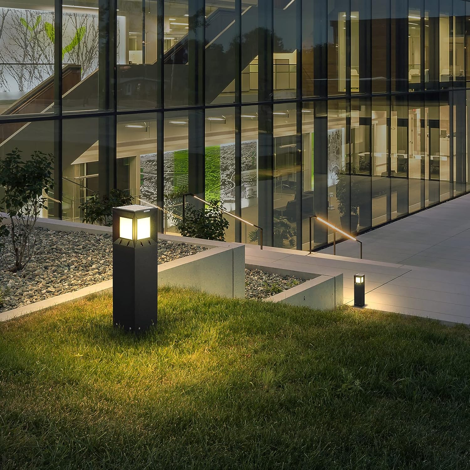 Solar Landscape Path Light, 32 Inches Outdoor Bollard Lighting Y79824