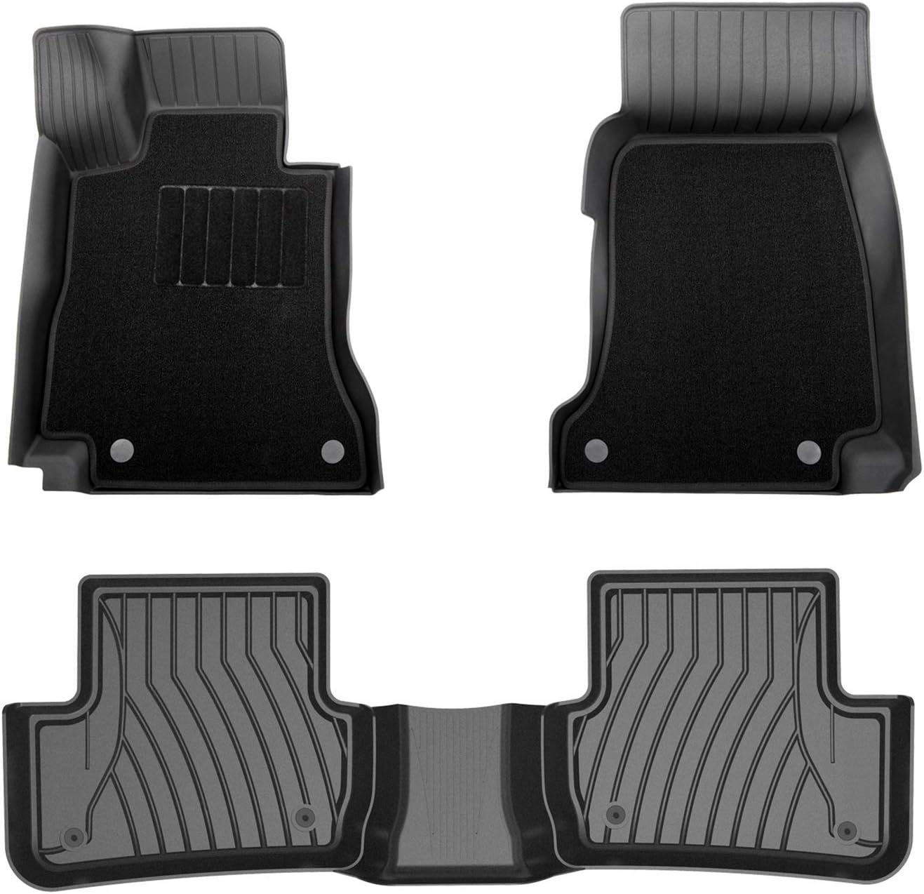 TPE All Weather Floor Liner Black Car Mats I117