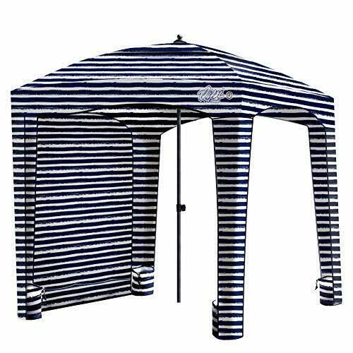 Beach Cabana Canopy, Waterproof, Portable 6' x 6' Shelter with Side Wall, UPF 50+ W67247