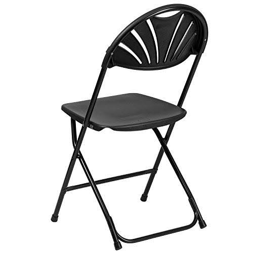 Black Plastic Fan Back Folding Chair I620