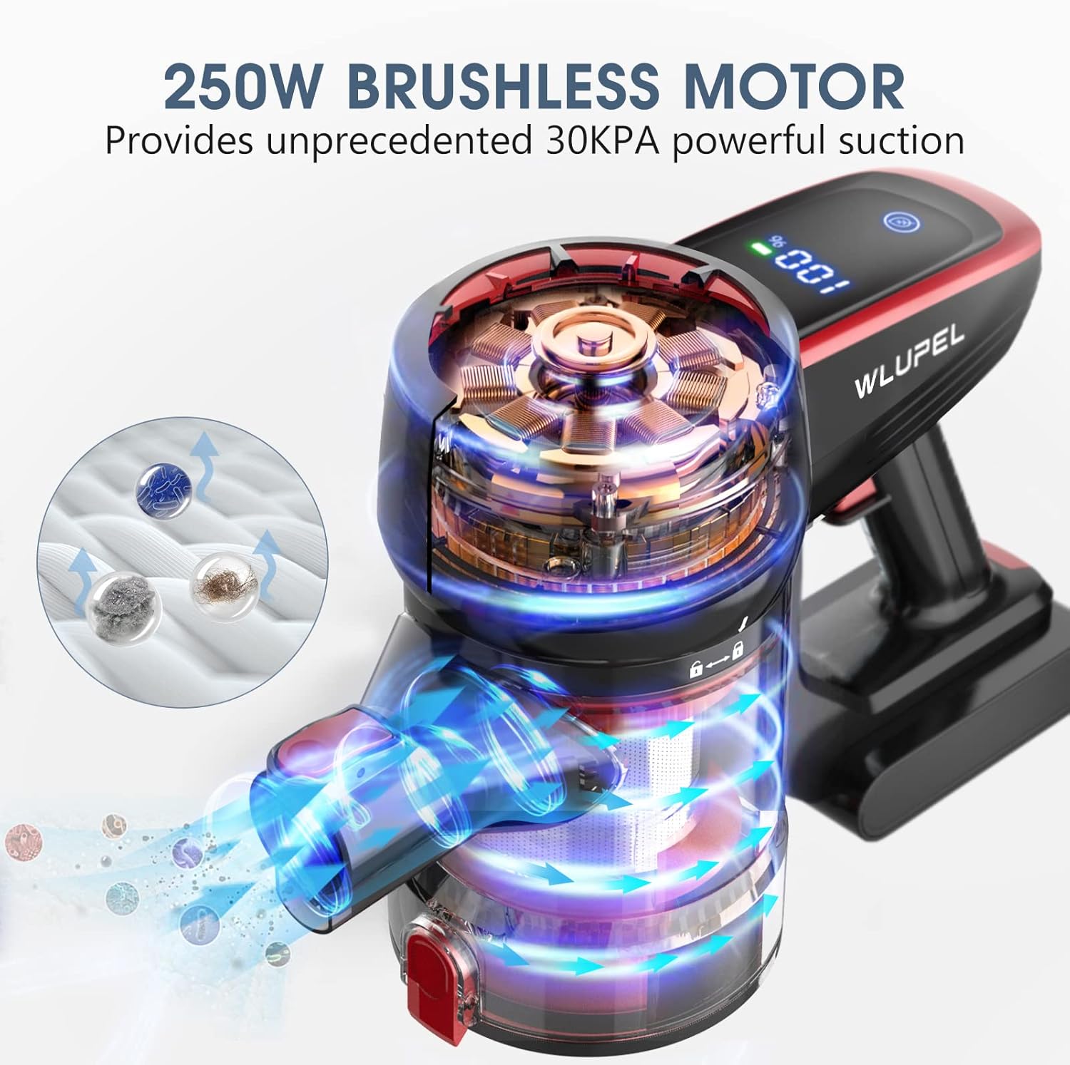 Cordless Stick Vacuum Cleaner with LED Display T547553