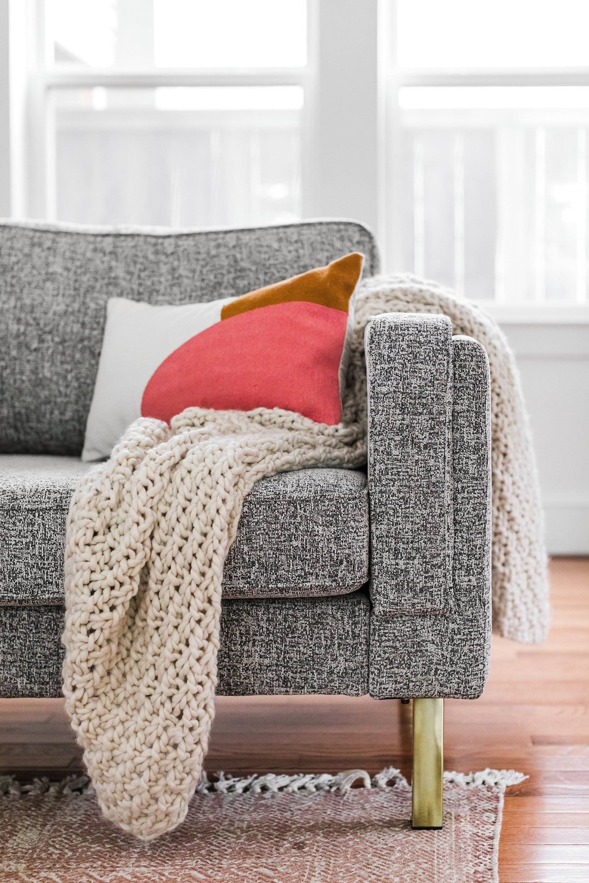 Gray Fabric Loveseat D796870