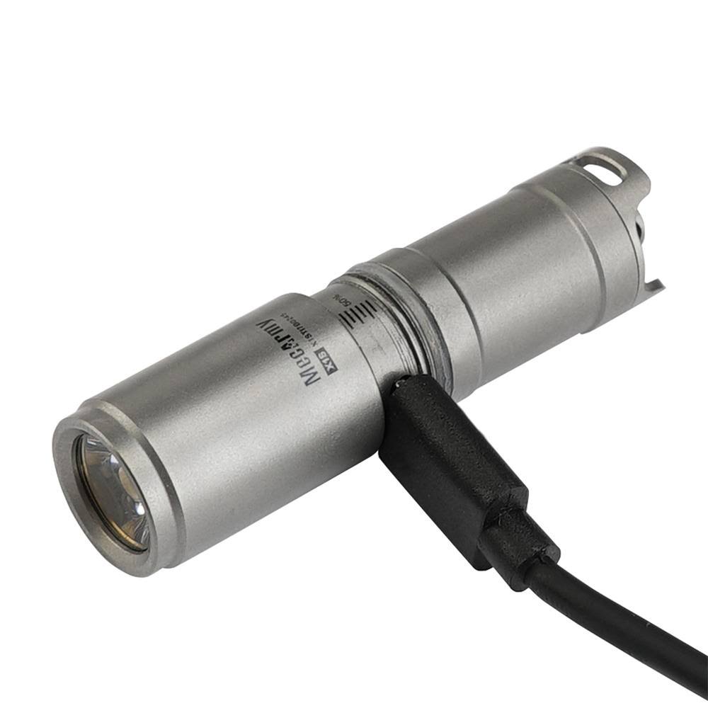 Mini Rechargeable Titanium Keychain Flashlight A8358