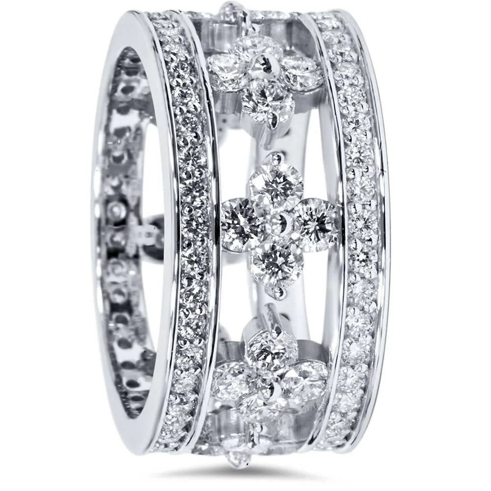 3ct Diamond Vintage Style Eternity Ring 14K White Gold R81793
