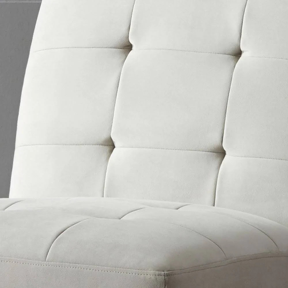 Grey Pintuck Armless Accent Chair X858