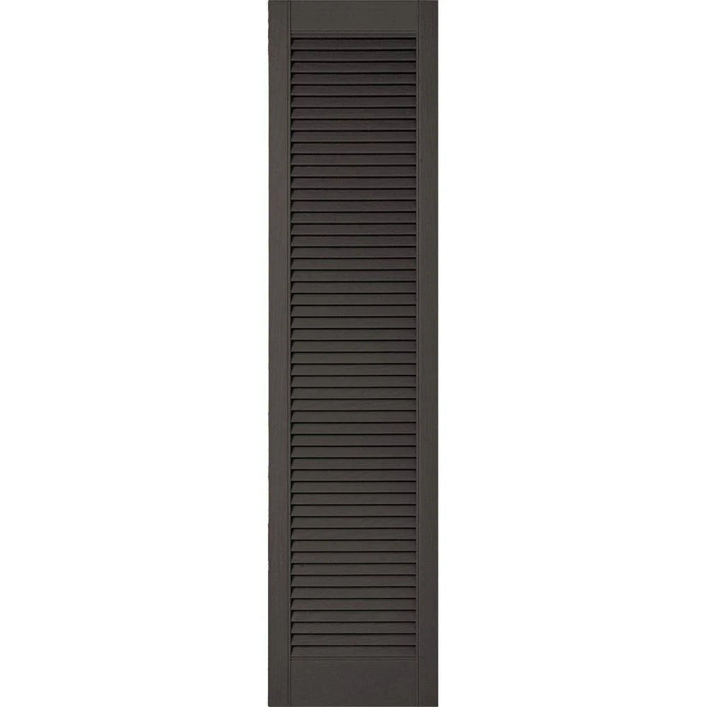 Tuxedo Grey Vinyl Louver Shutters, Per Pair X201